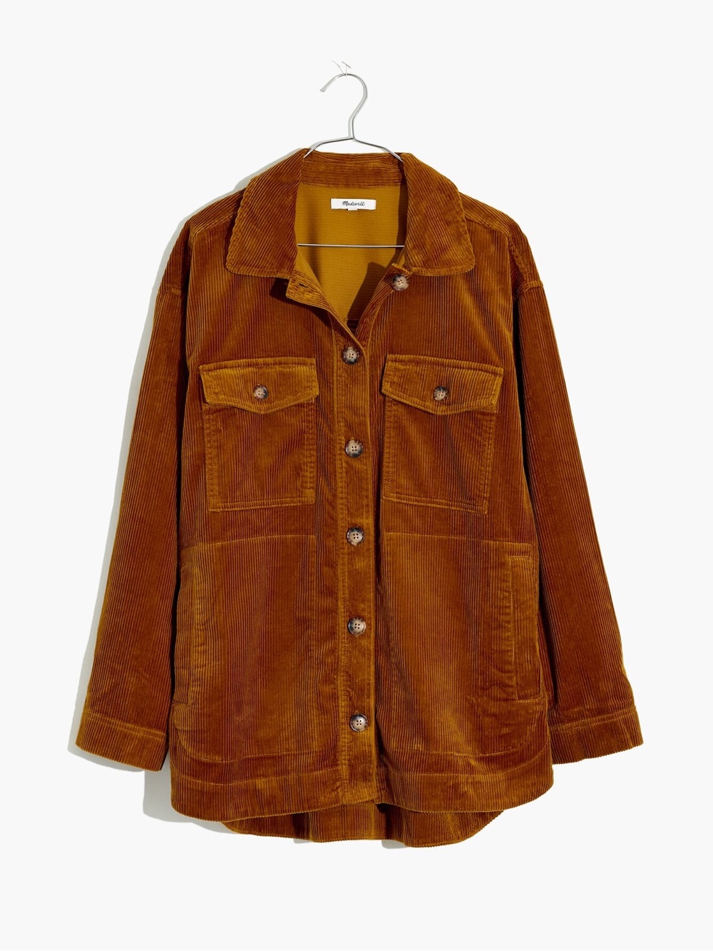Madewell Yorkway Corduroy Shirt Jacket in Antique Gold